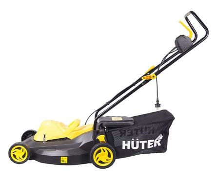 Газонокосилка электрическая 2 кВт, 3200 об/мин, 600 м², травосборник 45 л ELM-2000T HUTER Фотография_1