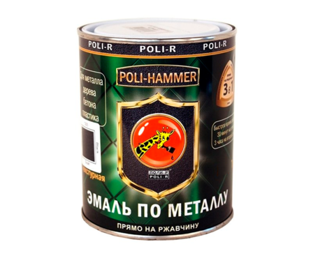 Краска по металлу POLI-HAMMER молотковая черная (1305) 0,25 л Фотография_0