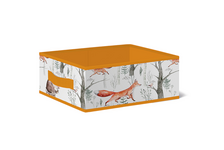 Коробка тканевая для хранения 25х35х16 см без крышки оранжево-белая FOREST FRIENDS