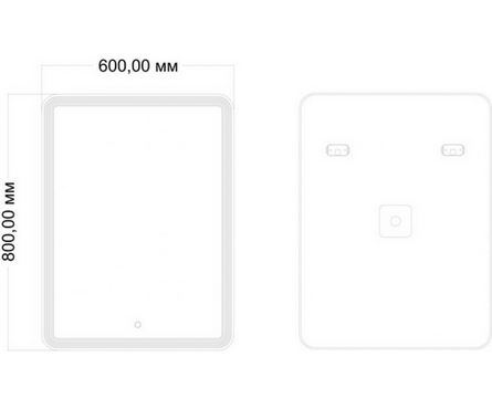 Зеркало 600х800 мм Андриана сенсорный выключатель светодиодная подсветка MIXLINE Фотография_3