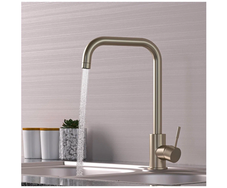 Смеситель для кухни однорычажный MIXLINE высокий гусак сатин MLSS-0301 Фотография_1