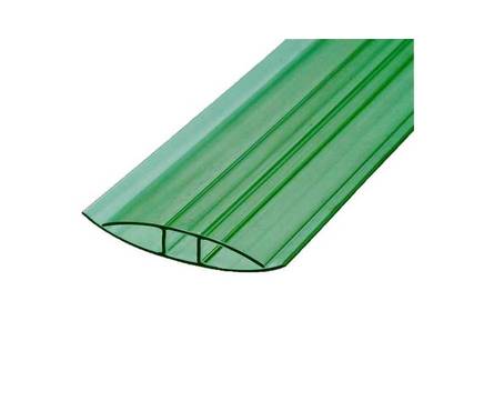 Профиль соединительный Н для поликарбоната 4 мм зеленый неразъемный (6 м) Фотография_0