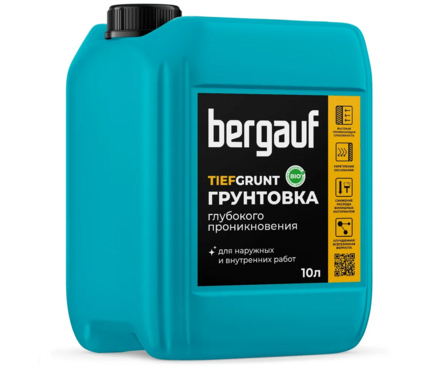 Грунт BERGAUF Tiefgrunt глубокого проникновения, 10 л/10 кг Фотография_0