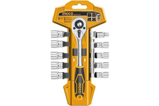 Трещотка c головками 1/4 5-14 мм 12 шт HKTS14122 INDUSTRIAL INGCO