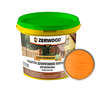 Защитно-декоративное покрытие ZERWOOD ZDP,  аквалазурь, рябина, 5 кг Фотография_0
