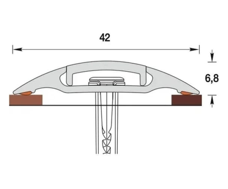 Порог с монтажным каналом 42х1600 мм дуб айсберг Фотография_1