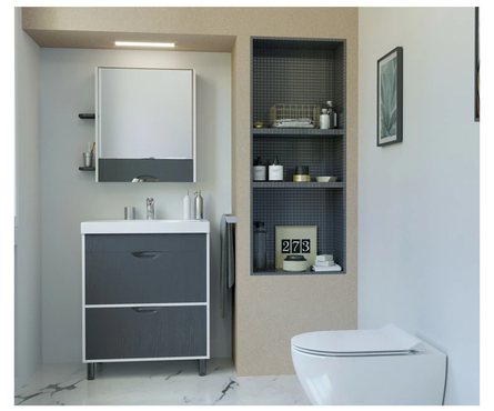 Шкаф навесной Mixline Байкал 60 с полками, без подсветки (ПВХ) Фотография_2