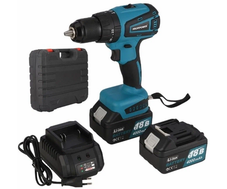 Дрель-шуруповерт бесщеточный 18В 2шт Li-ion акк. 2Ач, 40Нм, з.у. кейс MKBL-18B PROFIPOWER Фотография_6