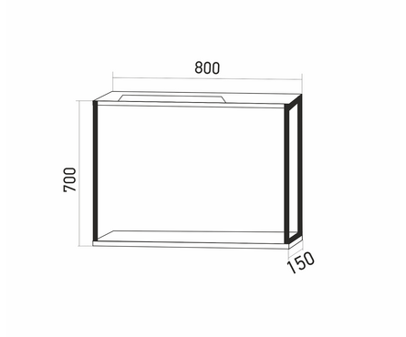 Зеркальный шкаф Бруклин 80 Бетон с подсветкой ЛОФТ (ЛДСП) Фотография_2