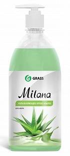 Жидкое крем-мыло GRASS Milana с дозатором, алоэ вера, 1 л Фотография_0