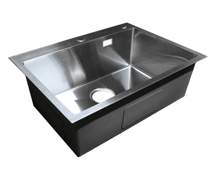 Мойка 65х48 (3.0 мм ) врезная 3 1\2 22 см с сифоном+ коландер+дозатор Сатин SANTREK AQUA Фотография_2