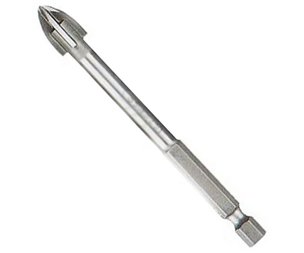  Сверло по стеклу и керамике 4 мм 4 грани шестигранный хвостовик Профи BOHRER Фотография_0