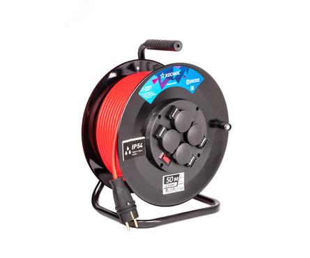 Удлинитель катушка 16А 4 гнезда ПВС 3х2.5 мм² 50 м IP54 с заземлением Фотография_0