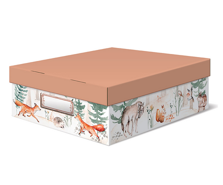 Коробка картонная для хранения 26х35х10 см с крышкой белая FOREST FRIEND Фотография_0
