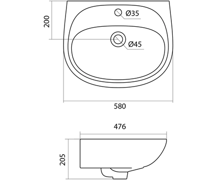 Умывальник с постаментом Анимо-60 1 отв. САНТЕК Фотография_4