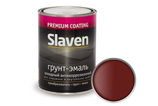 Грунт-эмаль по ржавчине SLAVEN 3 в 1, красно-коричневый (3.2 кг)