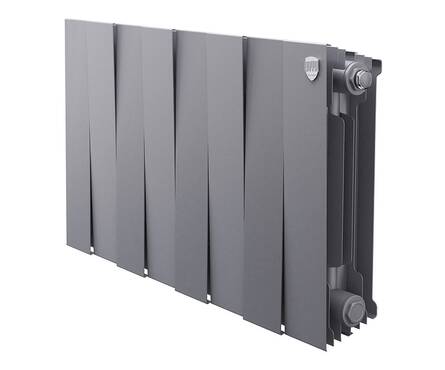 Радиатор биметаллический 300х100 мм 8 секций PianoForte серый Satin ROYAL THERMO Фотография_0