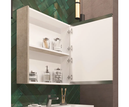 Шкаф-зеркало EvaGold White Stone 60 Фотография_2