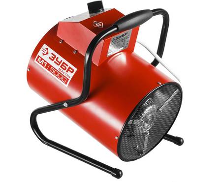 Тепловая пушка ЗУБР КОМПАКТ электрическая, 4,5/3 кВт, 220 В, гладкий нержавеющий ТЭН, термостат Фотография_1