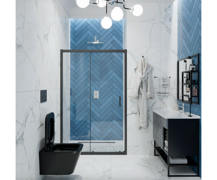 Унитаз подвесной безободковый K633ВМ черный матовый сиденье тонкое ДП крепления EVA GOLD Фотография_7