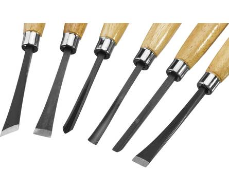 Набор фигурных резцов с деревянной ручкой STAYER, 6 штук Фотография_1
