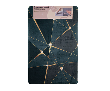 Коврик для ванной 50x80 см дизайнерский эффект памяти треугольники САНАКС Фотография_1