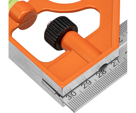 Угольник столярный 300 мм металлический комбинированный с уровнем SPARTA Фотография_3