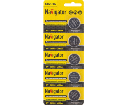 Элемент питания Navigator NBT-CR2016-BP5 Фотография_0