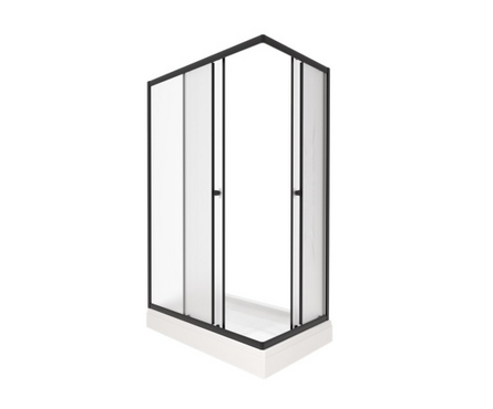 Душевое ограждение прямоуг. 1200х800х2020х4 мм стекло квадрат низкий поддон+сифон Вента-БВ ТРИТОН Фотография_1