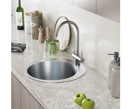 Мойка D 50 мм (3.0 мм) круг вып 3 1\2 20 см с сифоном Сатин MIXLINE Фотография_3