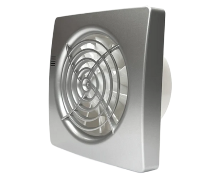 Вентилятор осевой вытяжной d 100 мм с укороченным патрубком Seicoi Floxy 100 Silver Фотография_1