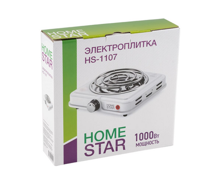 Плита электрическая настольная 1 конфорка 1000 Вт HS-1107 HOMESTAR Фотография_3
