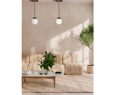 Светильник подвесной Мелодия Света 6424P WG Шар, стекло-дерево, палисандр, Е27  Фотография_7