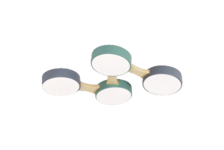 Люстра светодиодная H0321A01/4 GN+GREY+WT+WOOD 4x24 Вт зеленый/белый/серый/дерево d 800 мм