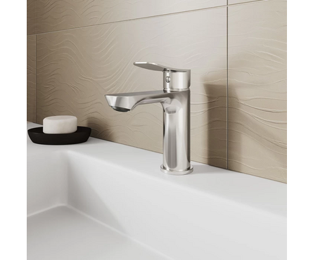 Смеситель для умывальника однорычажный MILARDO литой гусак хром Demi DEMSB00M01 Фотография_1