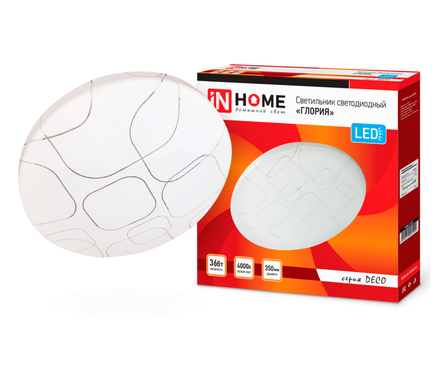 Светильник светодиодный 36Вт Глория 230В 4000К 2340лм 350мм DECO IN HOME Фотография_1