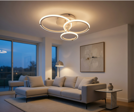 Люстра светодиодная DK06319E/3 PR WH+CR 70W белый/хром 3000-6500К d 480 мм Фотография_1
