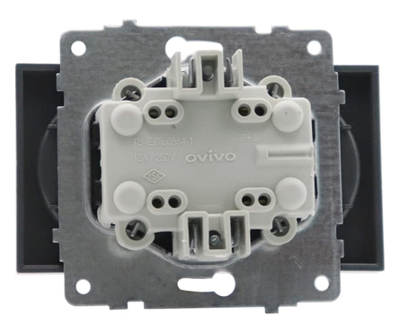 Розетка 2-ая с/з мокка QUANTUM OVIVO Фотография_1