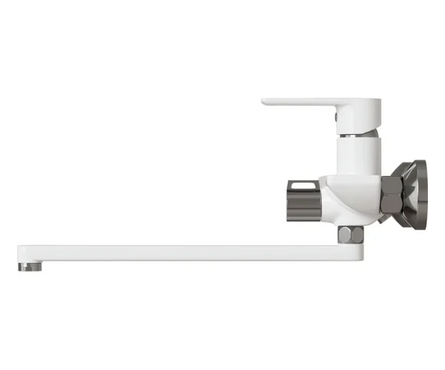 Смеситель для ванны однорычажный MIXLINE длинный гусак белый/хром 35к ML33-02 Фотография_1