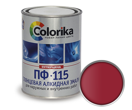 Эмаль алкидная Colorika ПФ-115, вишневая, универсальная (1.8 кг) Фотография_0