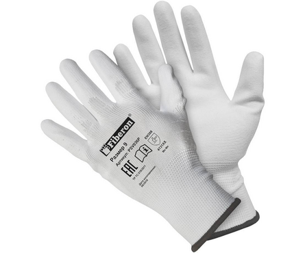 Перчатки полиэстер для точных работ в и/у черные/белые р-р L FIBERON Фотография_1