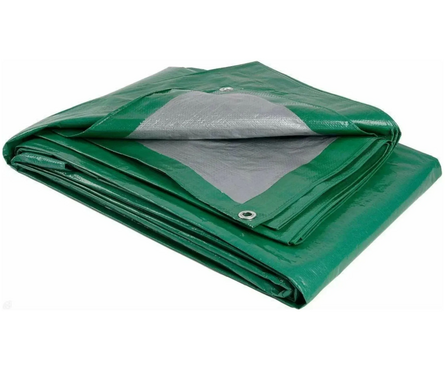 Тент защитный 5х6 м плотность 100 г/кв.м с люверсами зеленый Фотография_0