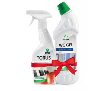 Средство для сантехники WC-GEL (0,75л) + Очиститель-полироль для мебели Torus Фотография_0