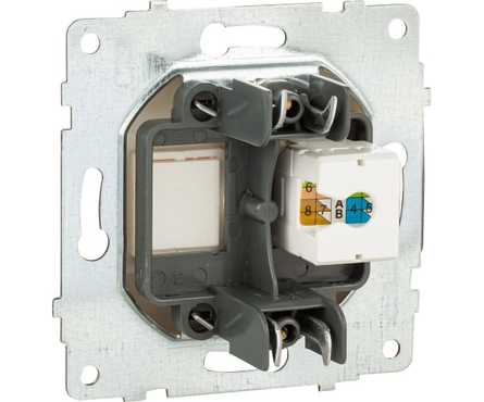 Розетка 1-ая RJ45+CAT6 белая MINA OVIVO Фотография_1