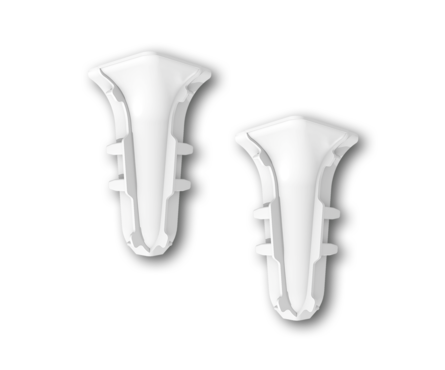 Угол ПВХ внутренний для плинтуса напольного 55 мм Белый 001 ИДЕАЛ Классик (2 шт/флоуп) Фотография_1