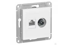 Розетка ATLAS белая, двойная, RJ45+TV 250В (Schneider Electric)