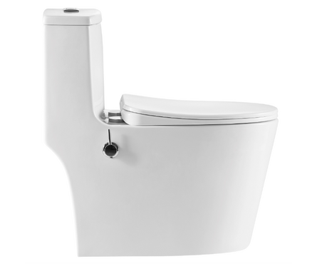 Унитаз-монолит 5003В с биде безободковый тонкое сиденье ДП (с гофрой и подводкой) EVA GOLD Фотография_1