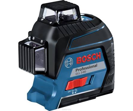 Лазерный нивелир Bosch GLL 3-80 до 80м,  ±0,2мм/м, 3плоск 360гр, кейс Фотография_0