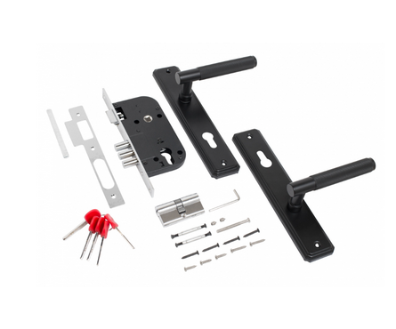 Замок врезной 3В4-3.70.02.02 ФЕРОНА с ручками матовый никель БУЛАТ Фотография_1