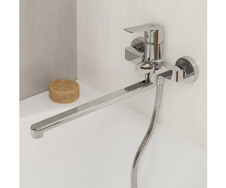 Смеситель для ванны однорычажный MILARDO длинный гусак хром Helic HELSB02M10 Фотография_1